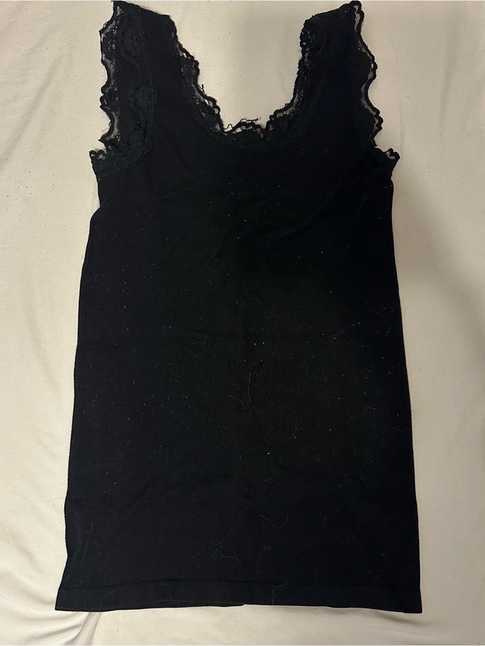 Suzette Collection Black Lace-Trim Tank